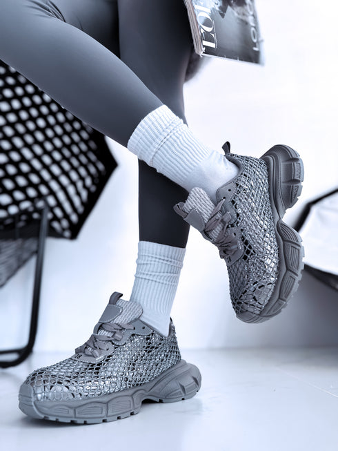 СЕРЫЕ ботинки "LUXURY CHAIN YY-203"